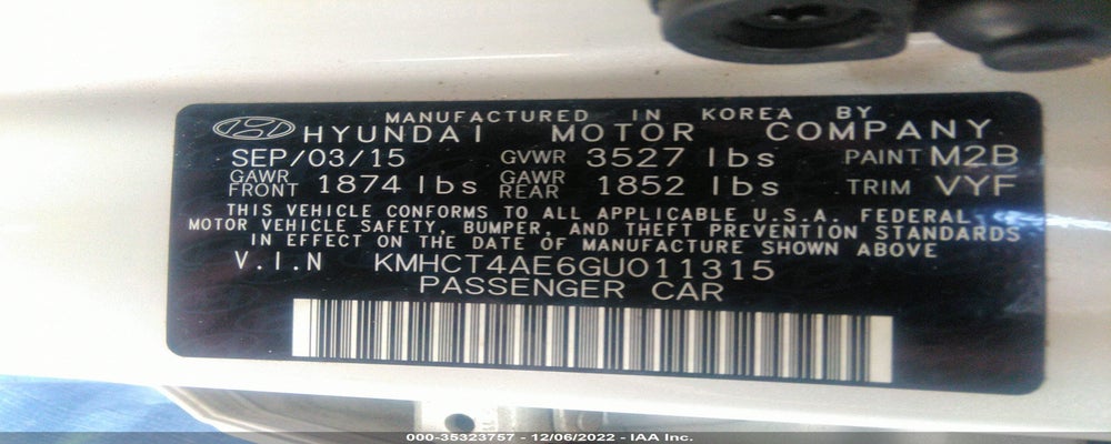 KMHCT4AE6GU011315 2016 HYUNDAI ACCENT photo no. 9