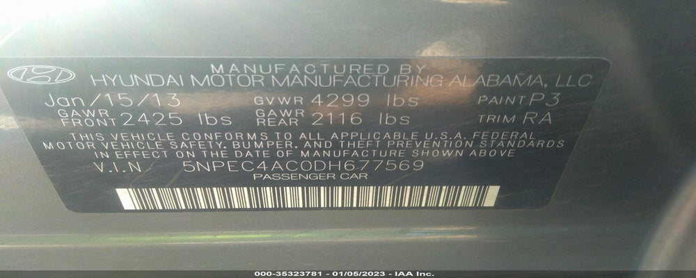 5NPEC4AC0DH677569 2013 HYUNDAI SONATA photo no. 9