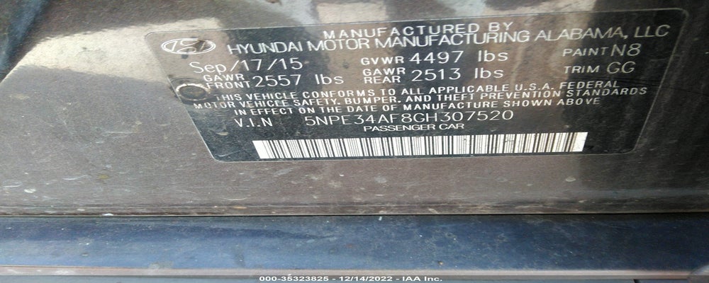 5NPE34AF8GH307520 2016 HYUNDAI SONATA photo no. 9