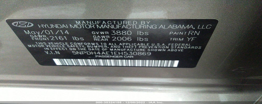 5NPDH4AE1EH530869 2014 HYUNDAI ELANTRA photo no. 9