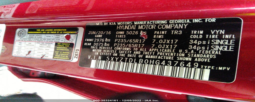 5XYZTDLB0HG437649 2017 HYUNDAI SANTA FE SPORT photo no. 9