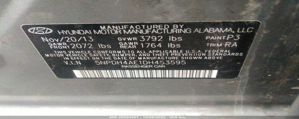 5NPDH4AE1DH453595 2013 HYUNDAI ELANTRA photo no. 9