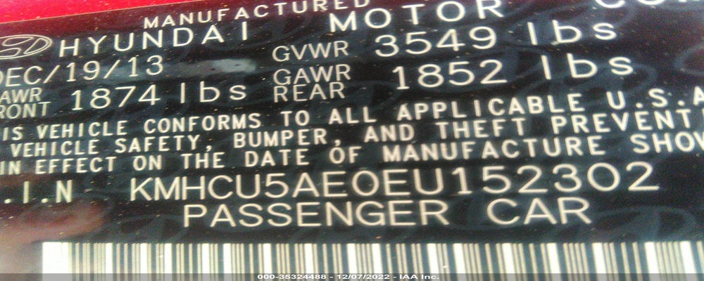 KMHCU5AE0EU152302 2014 HYUNDAI ACCENT photo no. 9
