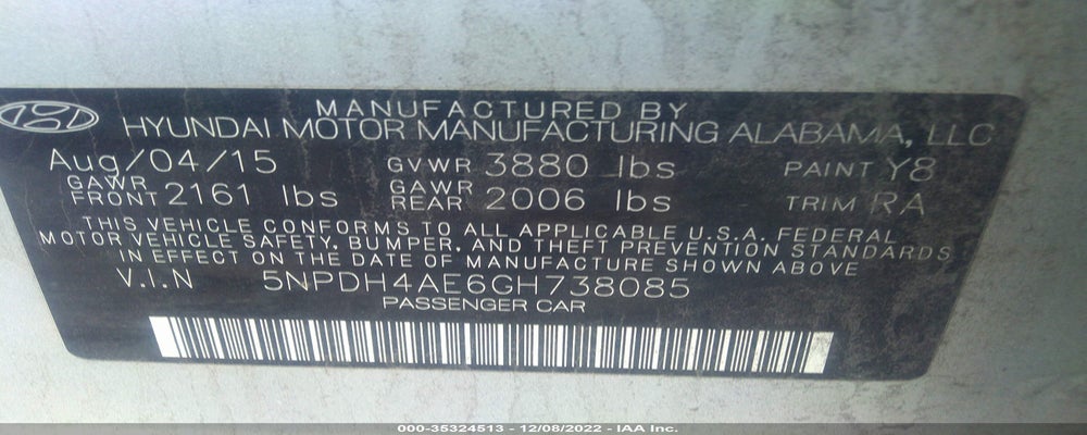 5NPDH4AE6GH738085 2016 HYUNDAI ELANTRA photo no. 9