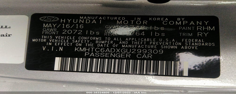 KMHTC6ADXGU299309 2016 HYUNDAI VELOSTER photo no. 9
