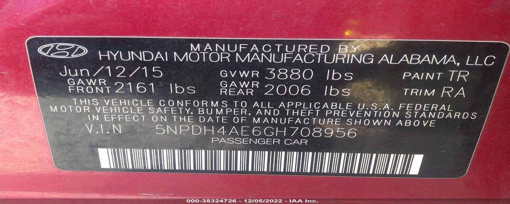 5NPDH4AE6GH708956 2016 HYUNDAI ELANTRA photo no. 9