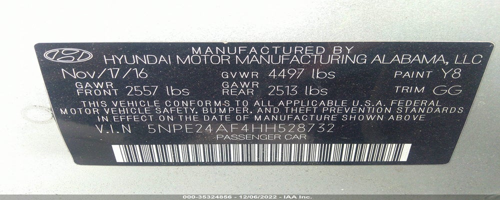 5NPE24AF4HH528732 2017 HYUNDAI SONATA photo no. 9