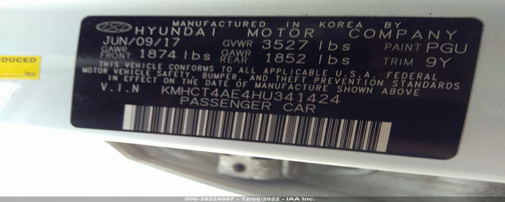 KMHCT4AE4HU341424 2017 HYUNDAI ACCENT photo no. 9