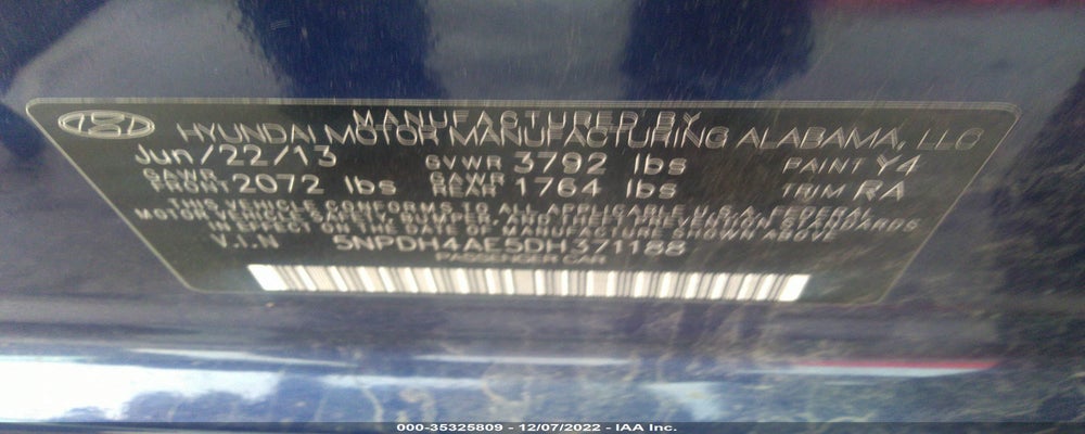 5NPDH4AE5DH371188 2013 HYUNDAI ELANTRA photo no. 9