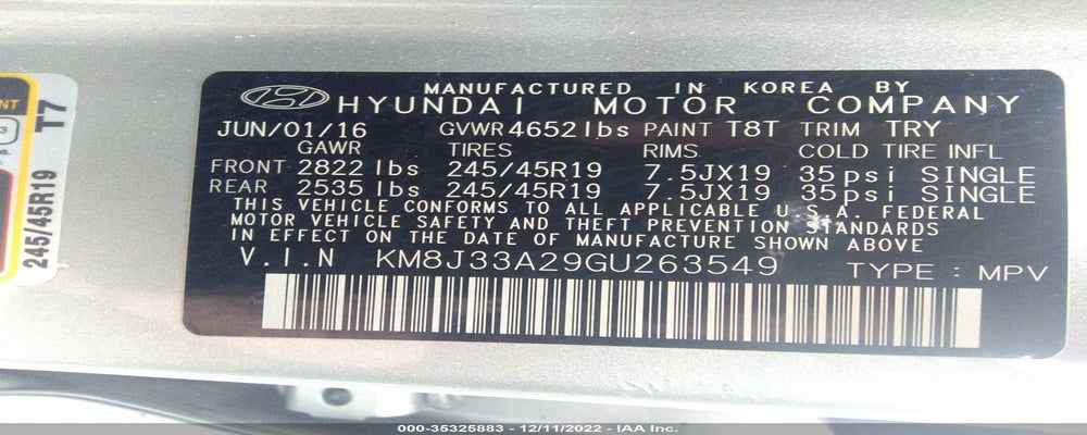 KM8J33A29GU263549 2016 HYUNDAI TUCSON photo no. 9