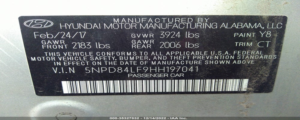 5NPD84LF9HH197041 2017 HYUNDAI ELANTRA photo no. 9
