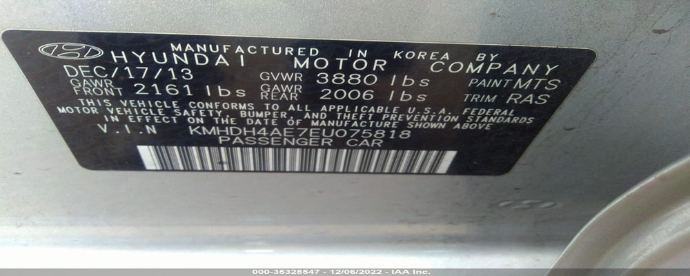 KMHDH4AE7EU075818 2014 HYUNDAI ELANTRA photo no. 9