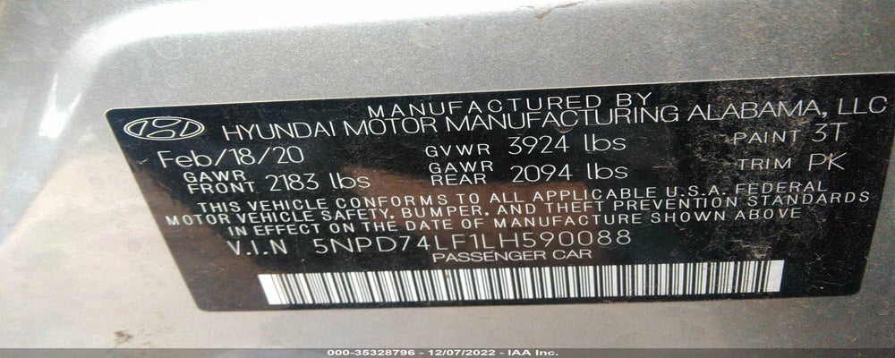 5NPD74LF1LH590088 2020 HYUNDAI ELANTRA photo no. 9