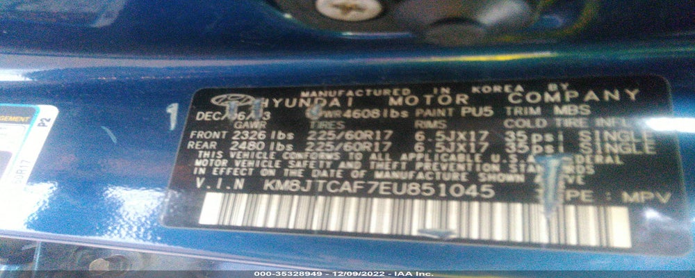 KM8JTCAF7EU851045 2014 HYUNDAI TUCSON photo no. 9