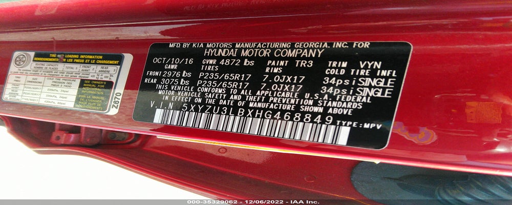 5XYZU3LBXHG468849 2017 HYUNDAI SANTA FE SPORT photo no. 9