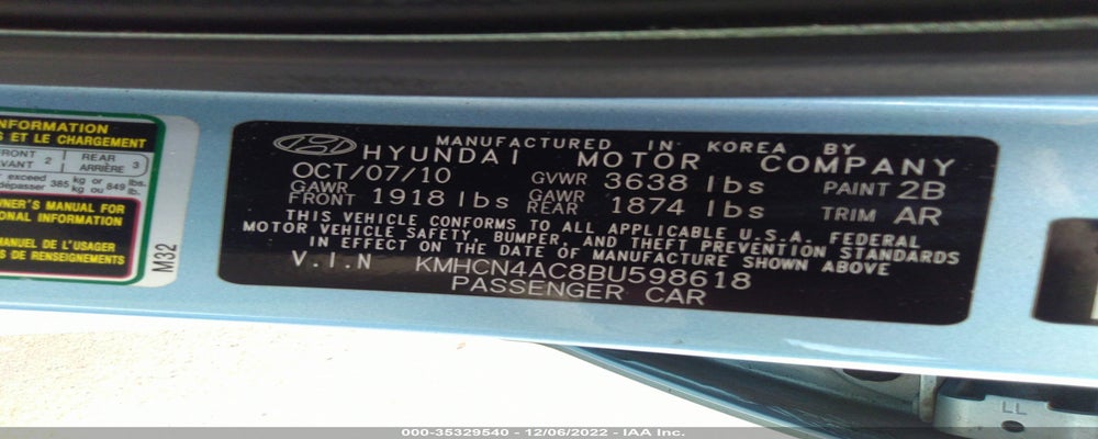 KMHCN4AC8BU598618 2011 HYUNDAI ACCENT photo no. 9