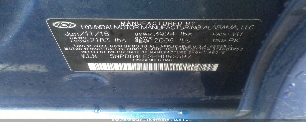 5NPD84LF2HH092597 2017 HYUNDAI ELANTRA photo no. 9