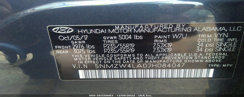 5NMZW4LA0JH084047 2018 HYUNDAI SANTA FE SPORT photo no. 9