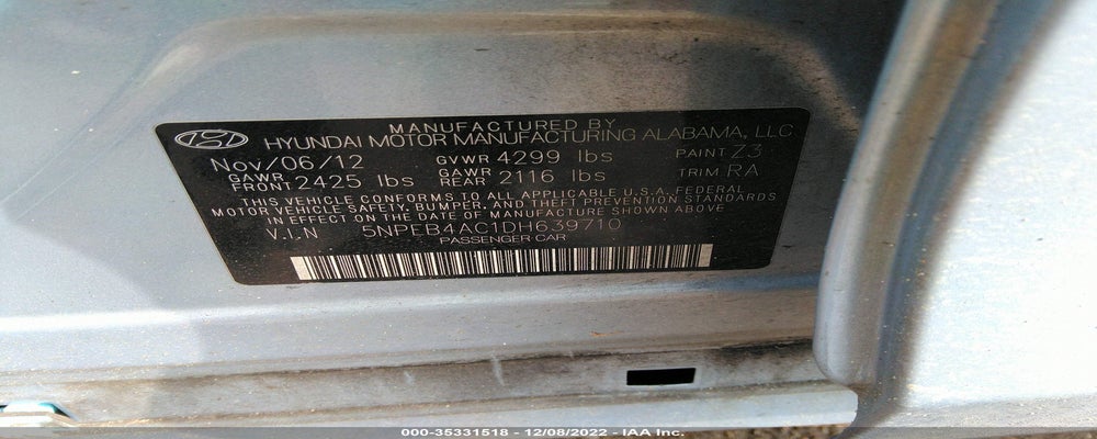 5NPEB4AC1DH639710 2013 HYUNDAI SONATA photo no. 9