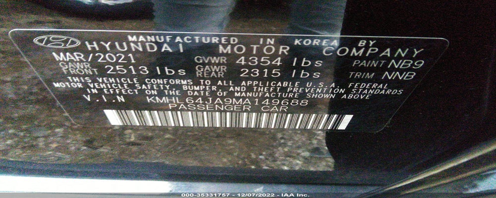 KMHL64JA9MA149688 2021 HYUNDAI SONATA photo no. 9