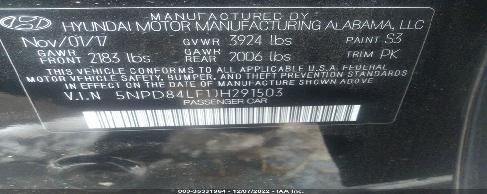 5NPD84LF1JH291503 2018 HYUNDAI ELANTRA photo no. 9