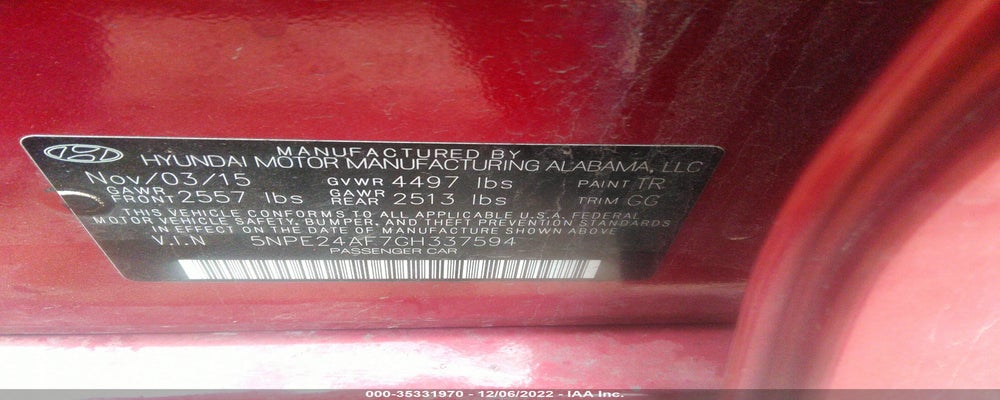 5NPE24AF7GH337594 2016 HYUNDAI SONATA photo no. 9
