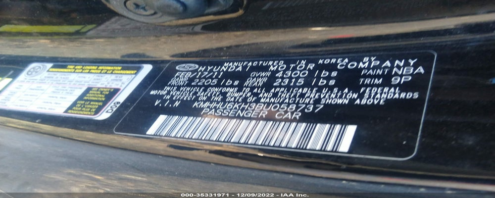 KMHHU6KH3BU058737 2011 HYUNDAI GENESIS COUPE photo no. 9