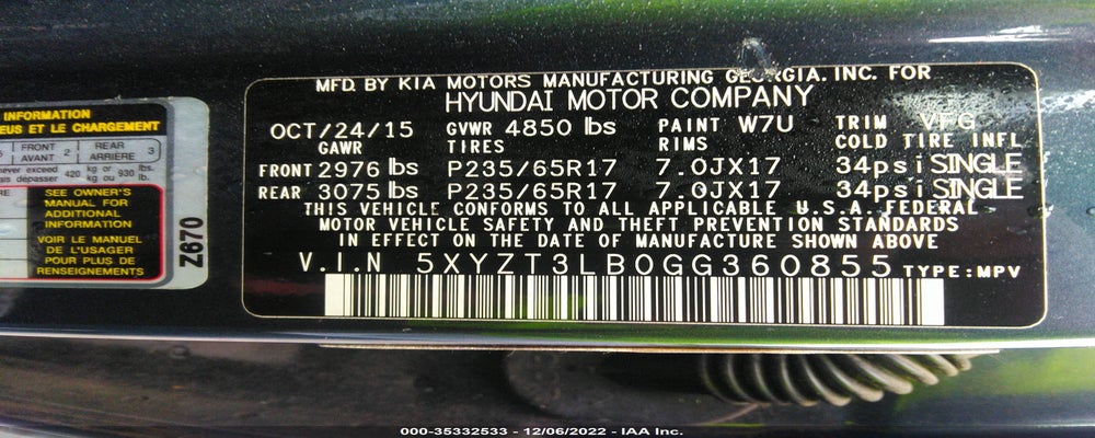 5XYZT3LB0GG360855 2016 HYUNDAI SANTA FE SPORT photo no. 9