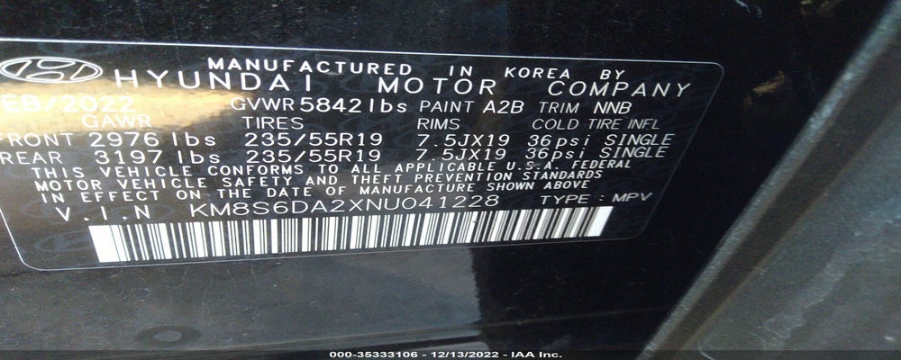 KM8S6DA2XNU041228 2022 HYUNDAI SANTA FE PLUG-IN HYBRID photo no. 9
