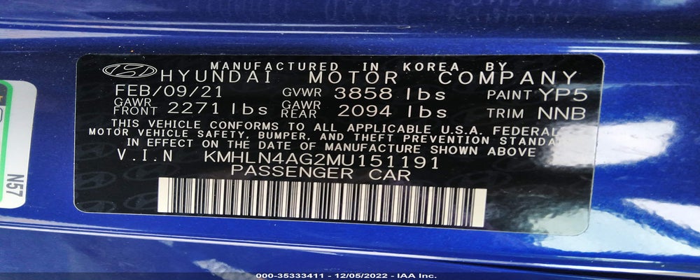 KMHLN4AG2MU151191 2021 HYUNDAI ELANTRA photo no. 9