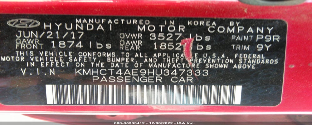 KMHCT4AE9HU347333 2017 HYUNDAI ACCENT photo no. 9