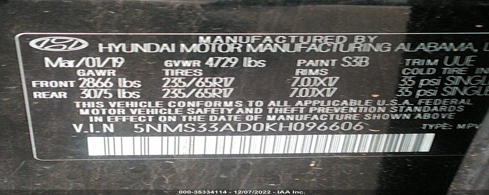 5NMS33AD0KH096606 2019 HYUNDAI SANTA FE photo no. 9