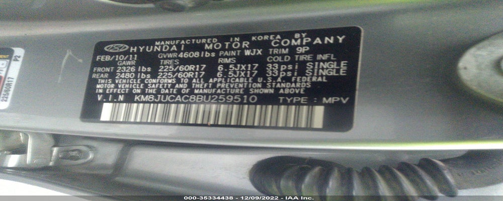 KM8JUCAC8BU259510 2011 HYUNDAI TUCSON photo no. 9