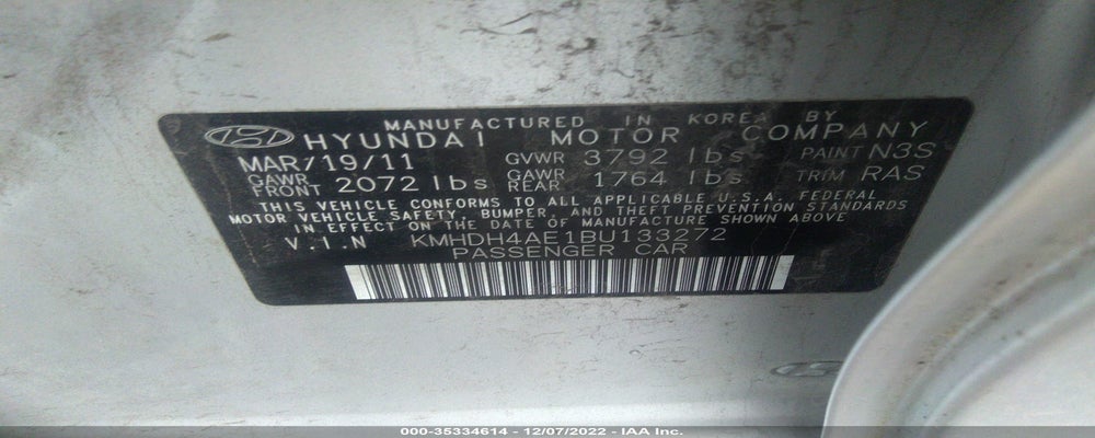KMHDH4AE1BU133272 2011 HYUNDAI ELANTRA photo no. 9