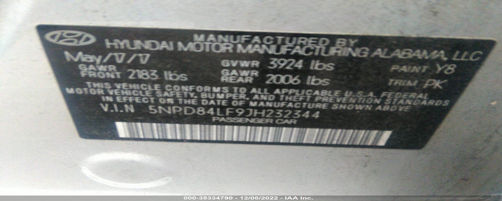 5NPD84LF9JH232344 2018 HYUNDAI ELANTRA photo no. 9