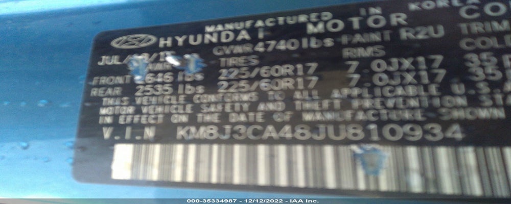 KM8J3CA48JU810934 2018 HYUNDAI TUCSON photo no. 9