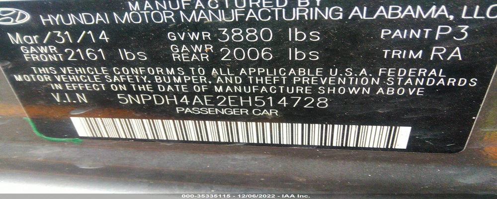 5NPDH4AE2EH514728 2014 HYUNDAI ELANTRA photo no. 9