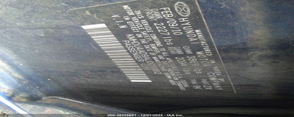 KMHDU4AD9AU009882 2010 HYUNDAI ELANTRA photo no. 9