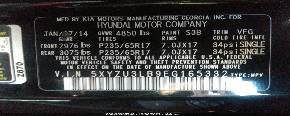5XYZU3LB9EG165332 2014 HYUNDAI SANTA FE SPORT photo no. 9