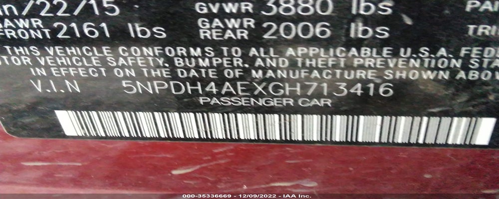 5NPDH4AEXGH713416 2016 HYUNDAI ELANTRA photo no. 9