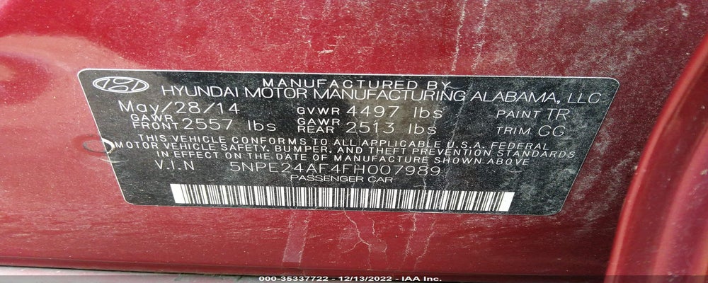 5NPE24AF4FH007989 2015 HYUNDAI SONATA photo no. 9