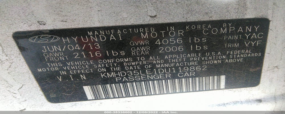 KMHD35LE1DU119862 2013 HYUNDAI ELANTRA GT photo no. 9