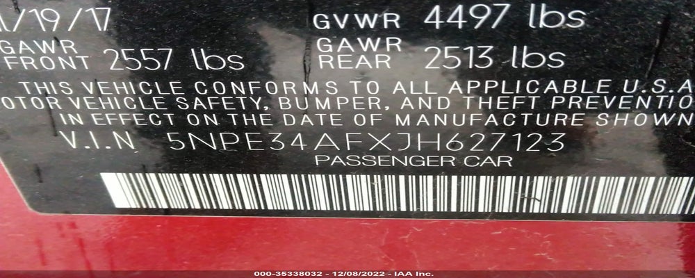 5NPE34AFXJH627123 2018 HYUNDAI SONATA photo no. 9