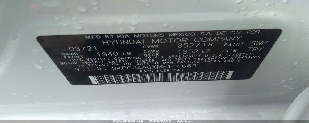 3KPC24A6XME144069 2021 HYUNDAI ACCENT photo no. 9