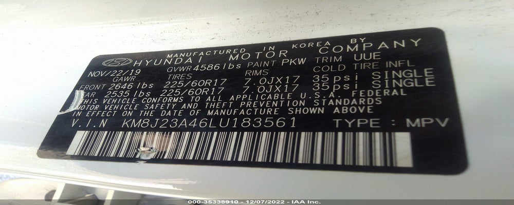 KM8J23A46LU183561 2020 HYUNDAI TUCSON photo no. 9