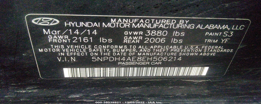 5NPDH4AE8EH506214 2014 HYUNDAI ELANTRA photo no. 9