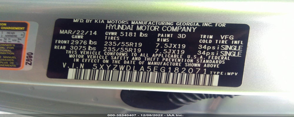 5XYZWDLA5EG182071 2014 HYUNDAI SANTA FE SPORT photo no. 9