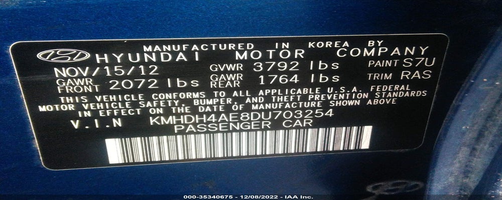 KMHDH4AE8DU703254 2013 HYUNDAI ELANTRA photo no. 9