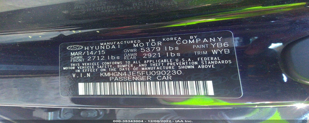 KMHGN4JE5FU090230 2015 HYUNDAI GENESIS photo no. 9