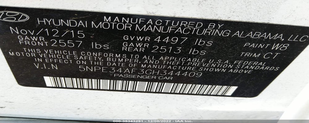 5NPE34AF3GH344409 2016 HYUNDAI SONATA photo no. 9